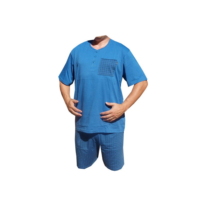 xcena Bavněné pyžamo s krátkým rukávem modré