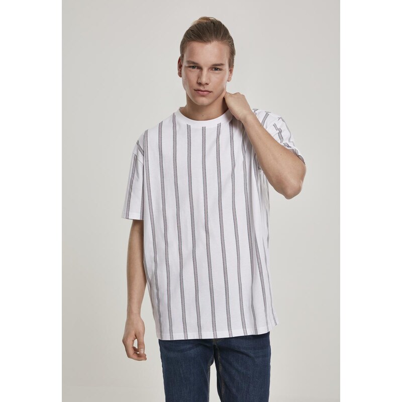 UC Men Těžké oversized tričko AOP Stripe bílá/námořnická