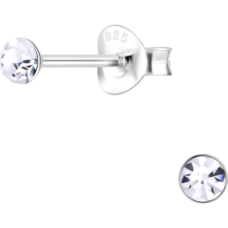 SYLVIENE Stříbrné náušnice s Krystalem 3 mm 62412574