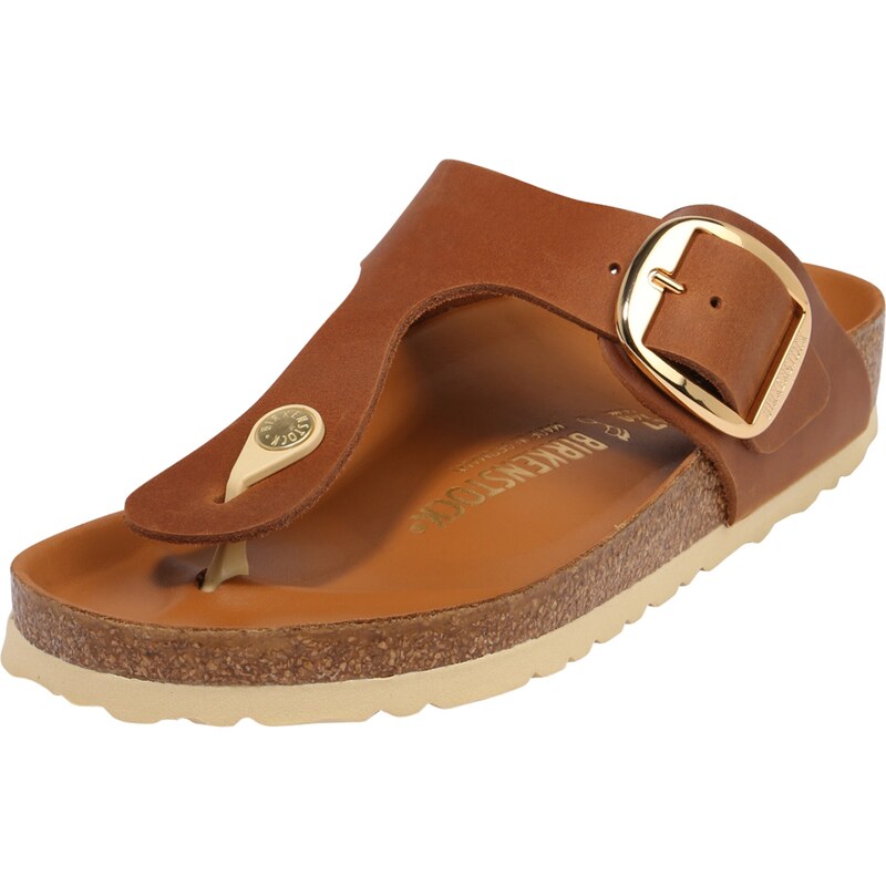 BIRKENSTOCK Žabky Gizeh hnědá / zlatá