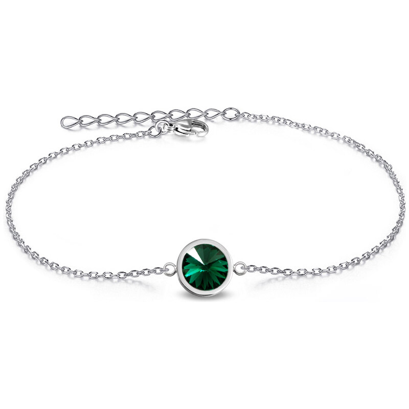 Jewellis ČR Jewellis Ocelový náramek Rivoli s krystalem Swarovski - Emerald