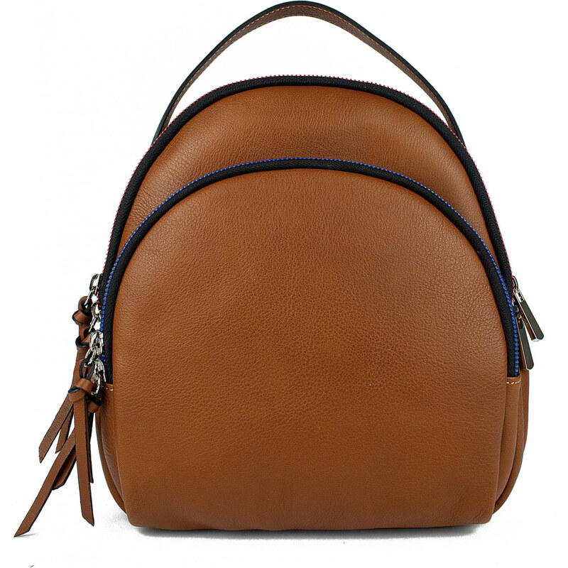 GIOSTRA Dámský kožený batoh Anna Camel 56347720