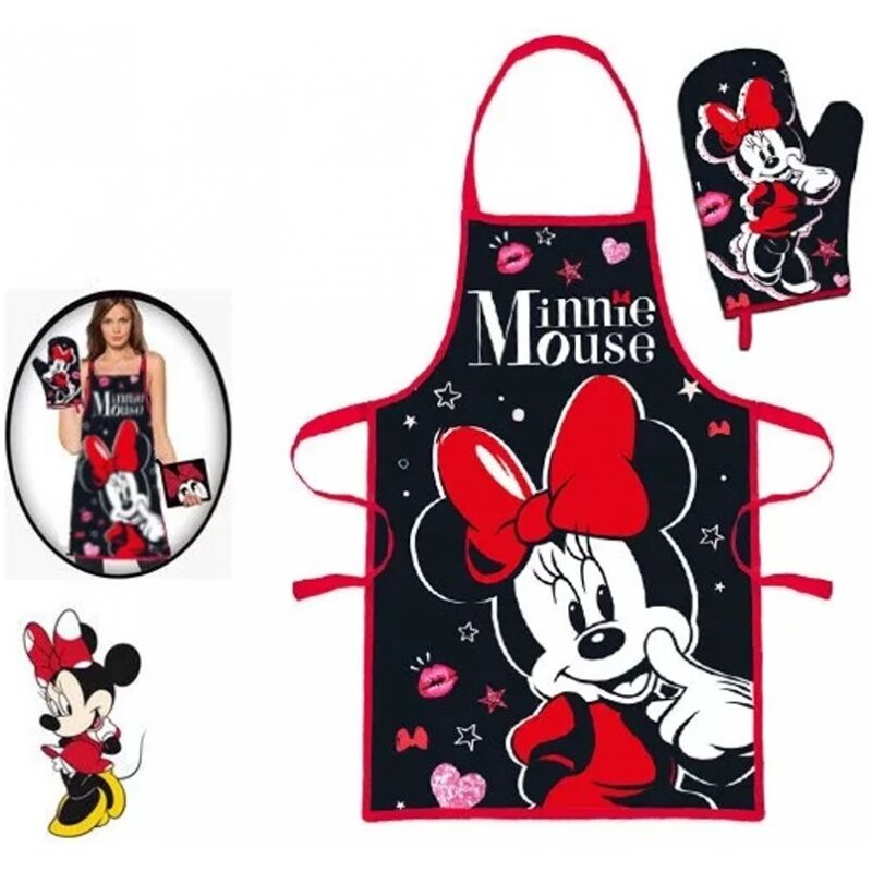 EUROSWAN Dámská zástěra s chňapkou Minnie Mouse - Disney