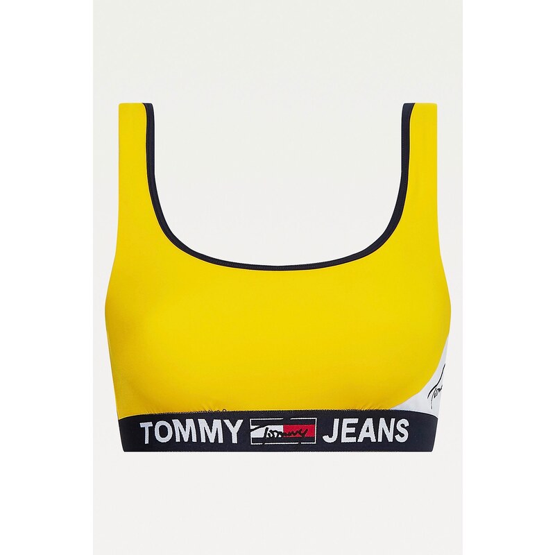 Tommy Hilfiger Tommy Jeans dámský vrchní díl plavek braletka - žlutý