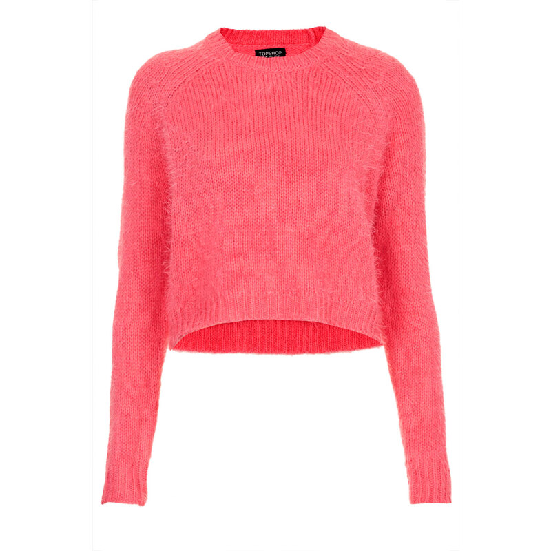 Topshop Knitted Fluffy Crop Jumper