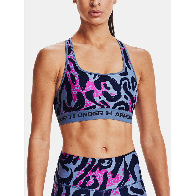 Under Armour Podprsenka Crossback Mid Print-Blu - Dámské