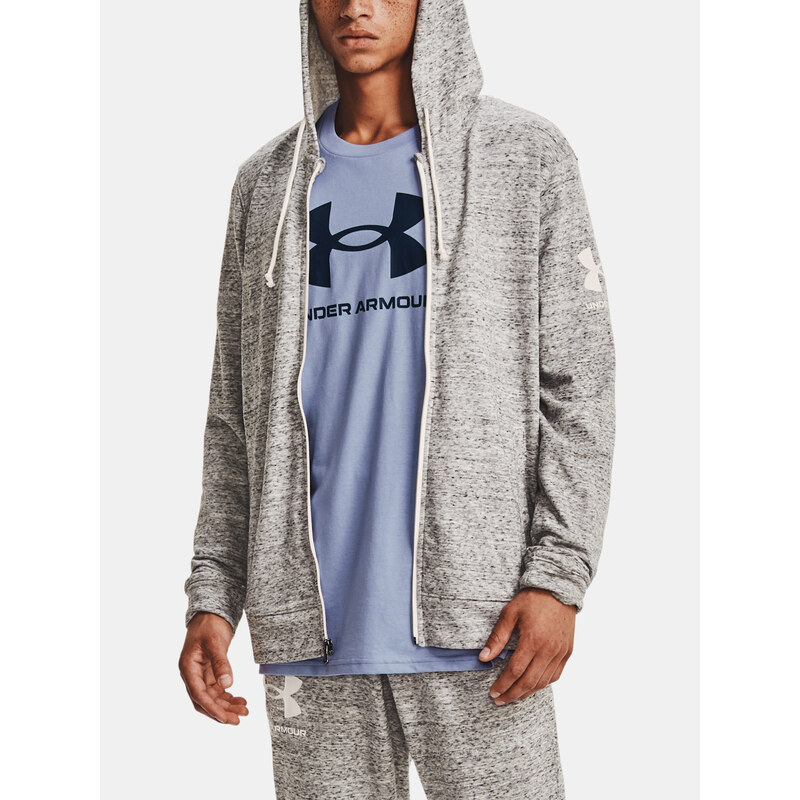 Under Armour MMikina RIVAL TERRY FZ HD-WHT - Pánské