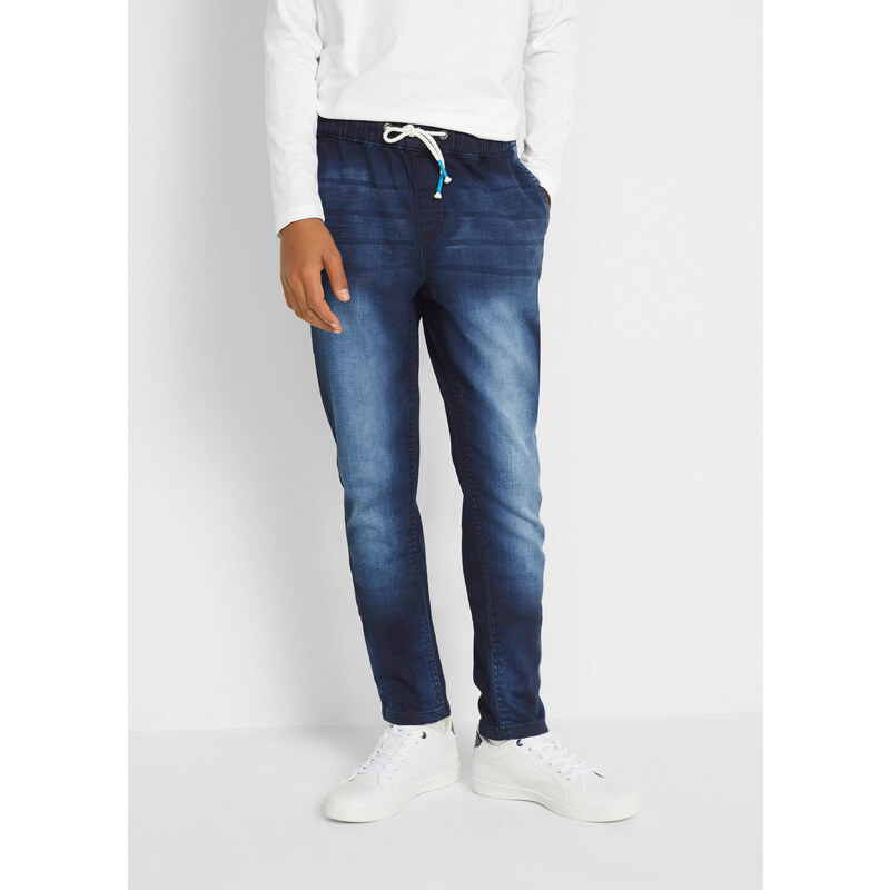 bonprix Džíny z teplákoviny, bez zapínání, Regular Fit, Straight
