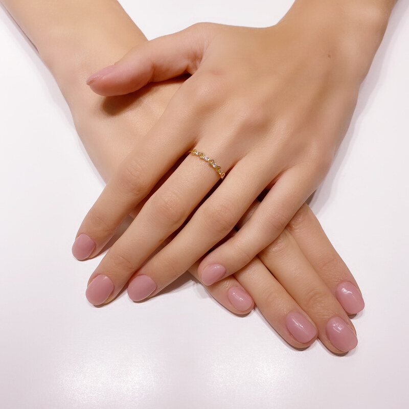 Lillian Vassago Zlatý prsten se srdíčky a zirkony LLV11-GR007Y