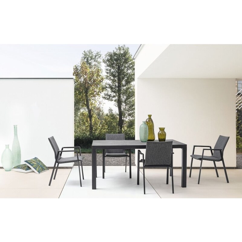 Černý keramický zahradní jídelní stůl Bizzotto Mason 160 x 90 cm