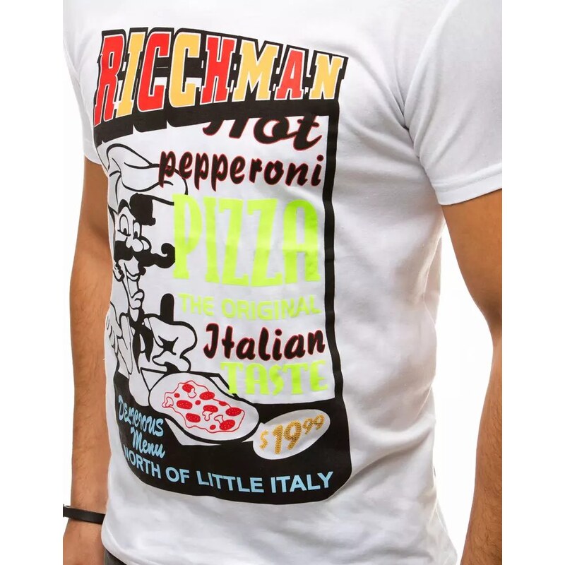 Buďchlap Originální bílé tričko Pizza