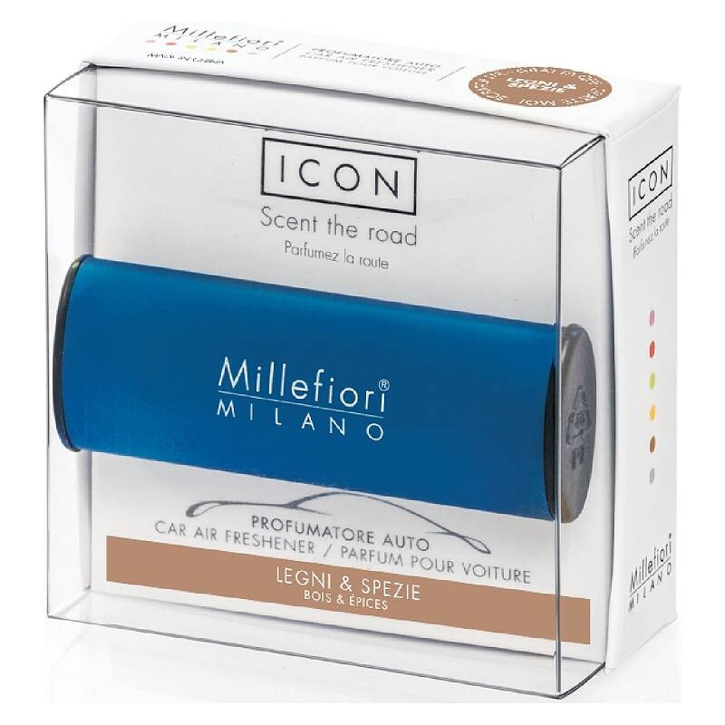 Millefiori – ICON vůně do auta Legni & Spezie (Dřevo a koření), modrá