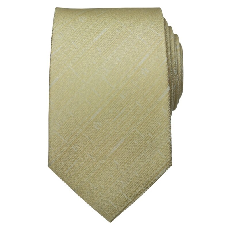 Quentino Béžová pánská kravata čerchovaná