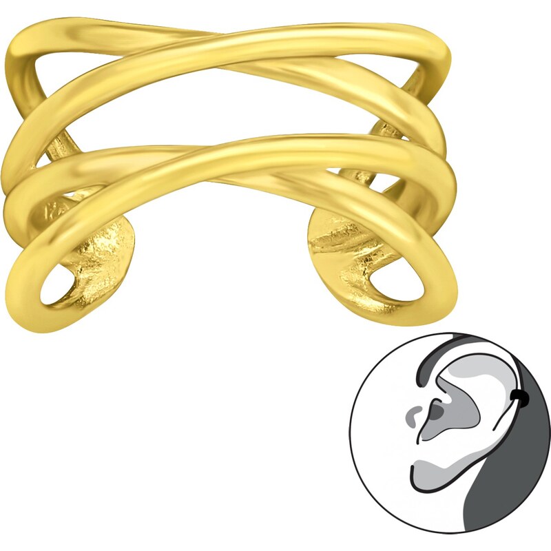 Atreya Stříbrná záušnice GOLD WAVE 115035172