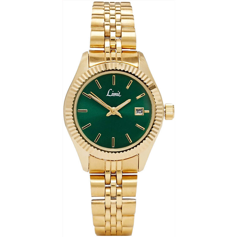Topshop **Limit Green and Gold Bracelet Watch