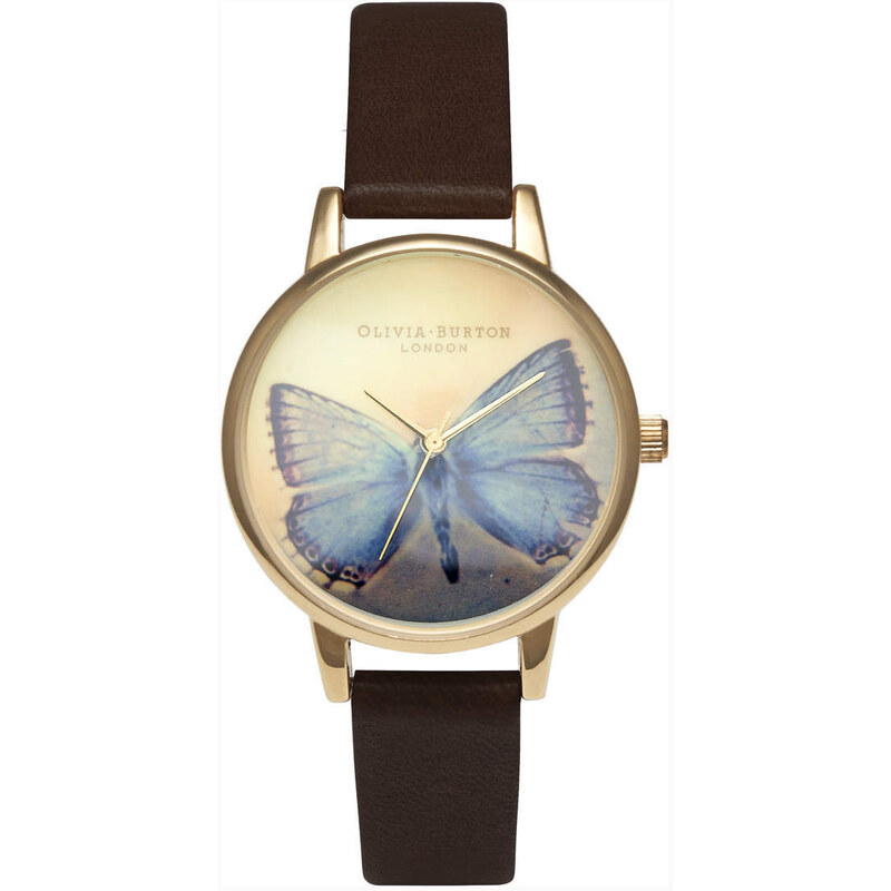 Topshop **Olivia Burton Woodland Chocolate Midi Butterfly Watch