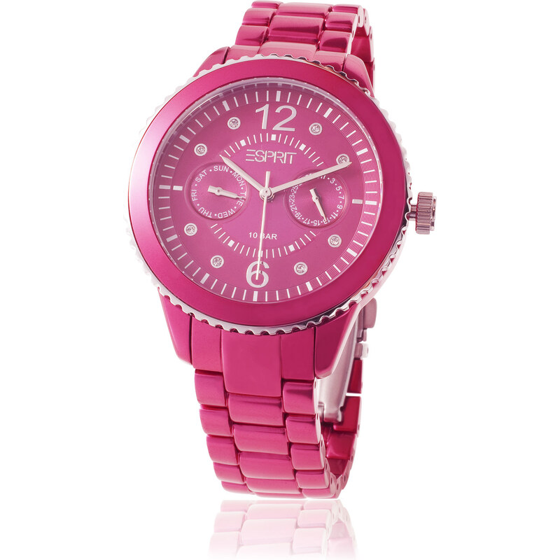 Esprit stainless steel watch in satined raspberry