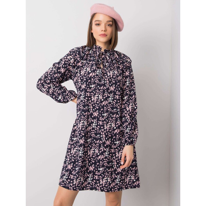 RUE PARIS Dress-WN-SK-R819-1.17-navy blue