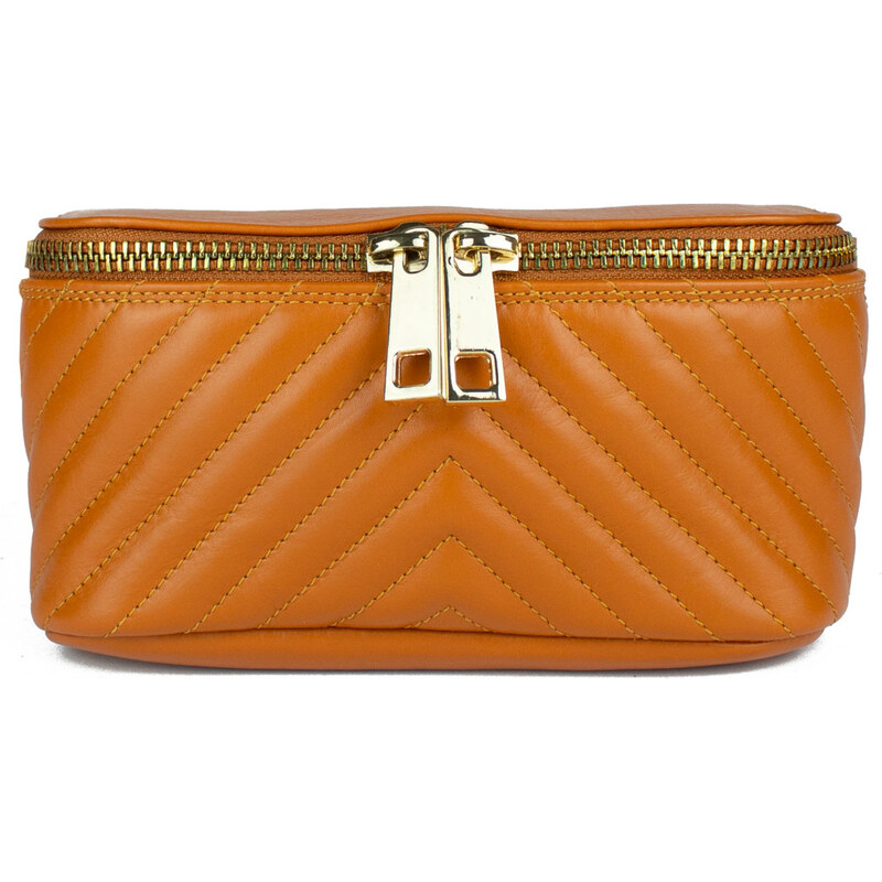GIOSTRA Italská kožená ledvinka Regina Camel 56918485