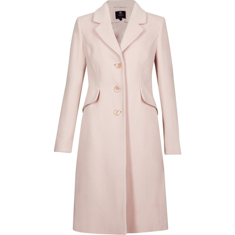 Marks and Spencer M&S Collection Wool Blend Flap Coat with Cashmere