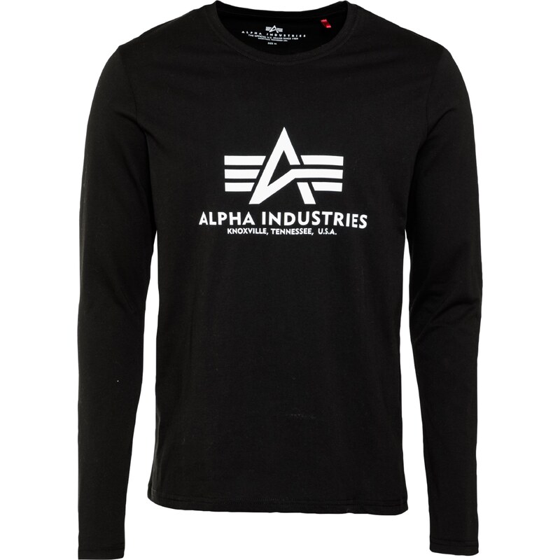 ALPHA INDUSTRIES Tričko černá / bílá