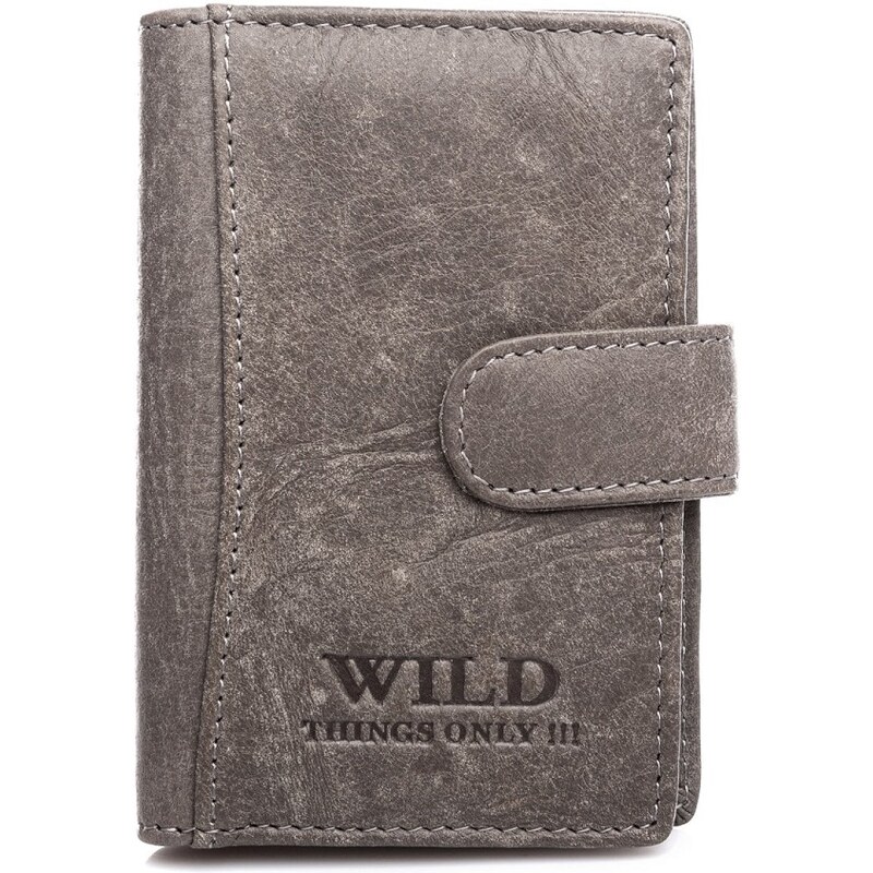 WILD Kožené pouzdro na doklady karty a vizitky 5515 šedé 75027903