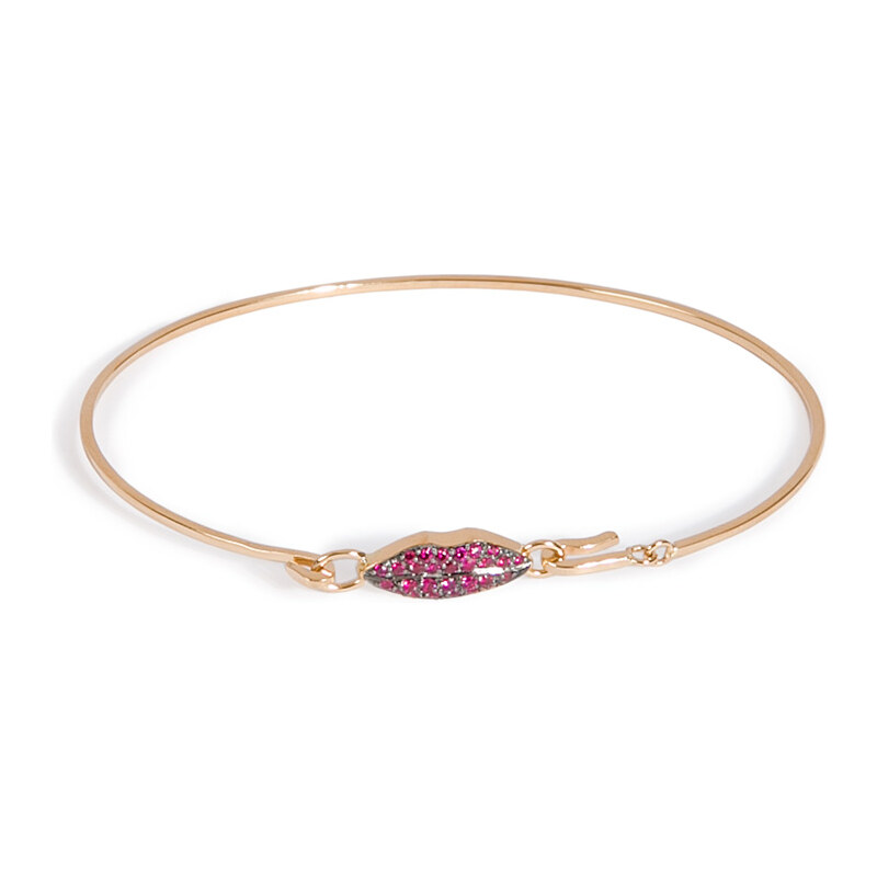 Delfina Delettrez 18kt Gold Bracelet with Ruby Lips