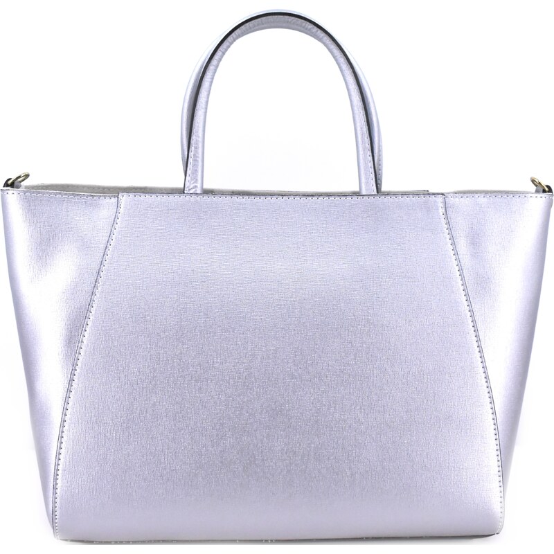 Moderní Shopper dámská kožená kabelka Arteddy - stříbrná