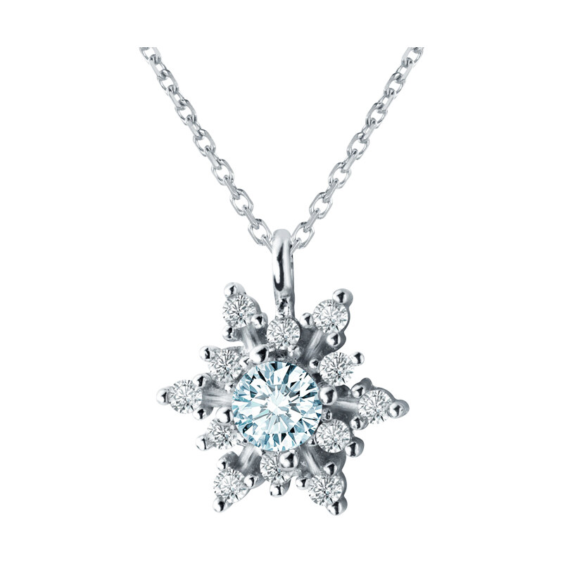 OLIVIE Stříbrný náhrdelník SNĚHOVÁ VLOČKA 4946