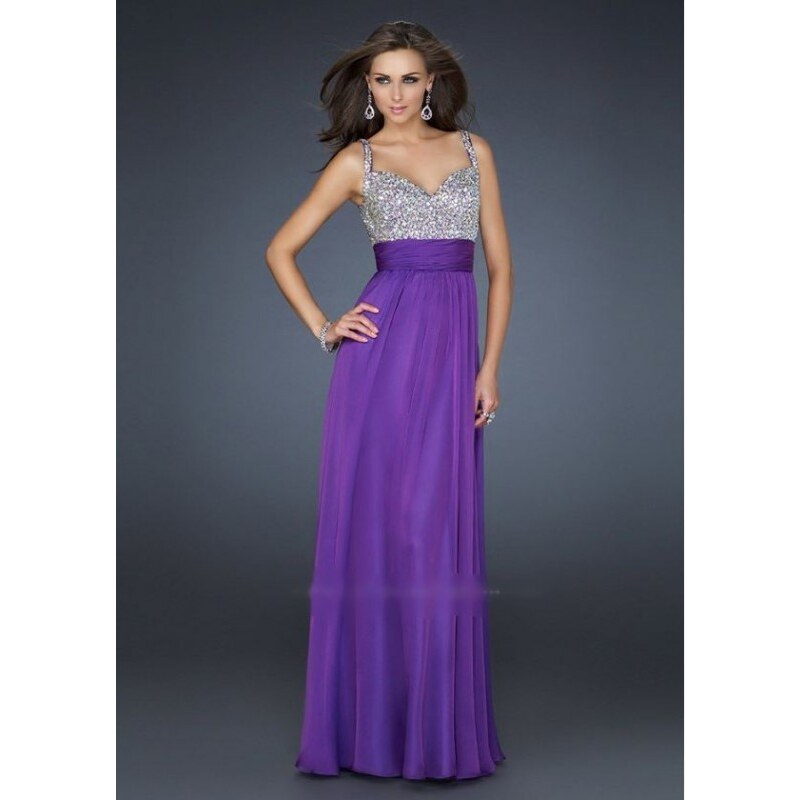 luxusní fialové společenské plesové šaty Bella