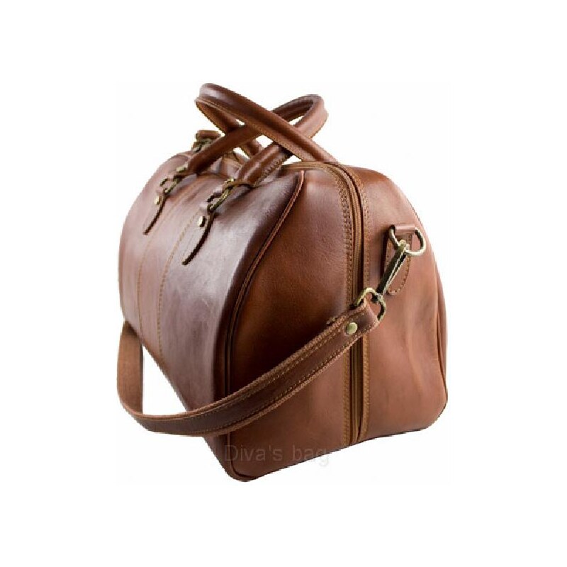 Kožená cestovní taška GORA M8923 - hnědá