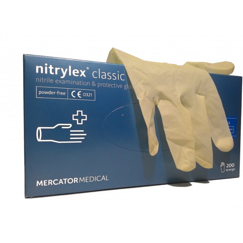 Jednorázové rukavice Nitrylex classic white 200 ks, vel. L