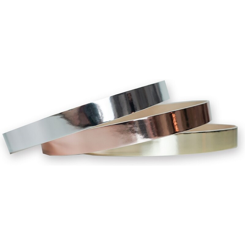 CONSTANT LOVE pásek stříbrný metalický kovový vzhled 2,5cm