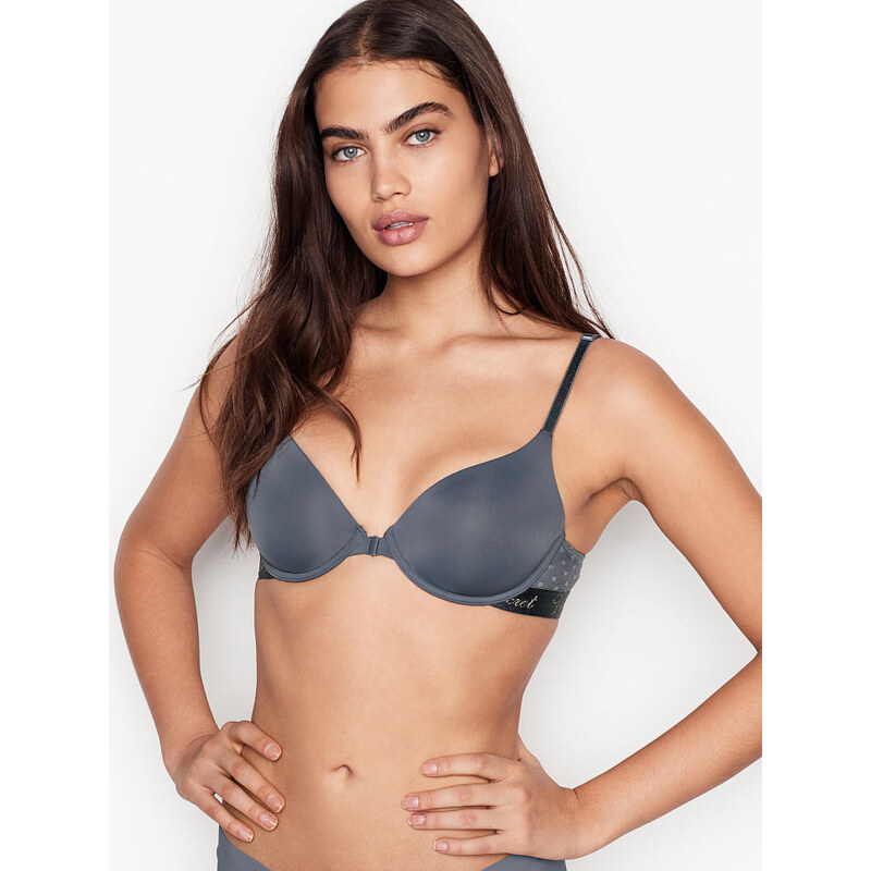 Victoria's Secret Podprsenka s předním zapínáním Lightly Lined Demi Bra Black Pearl