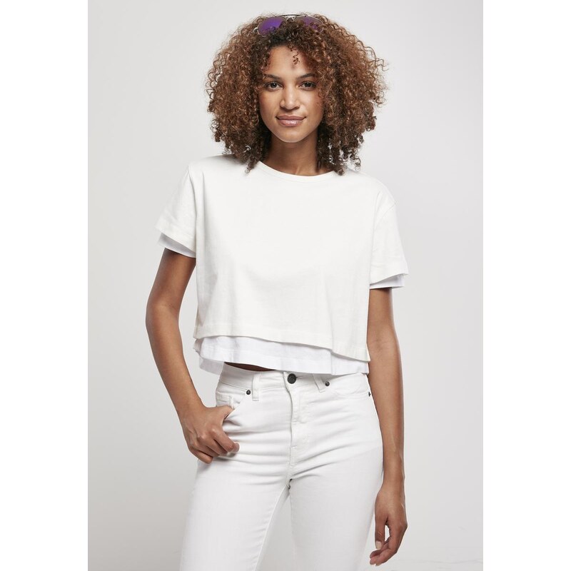 UC Ladies Dámské Full Double Layered Tee whitesand/white