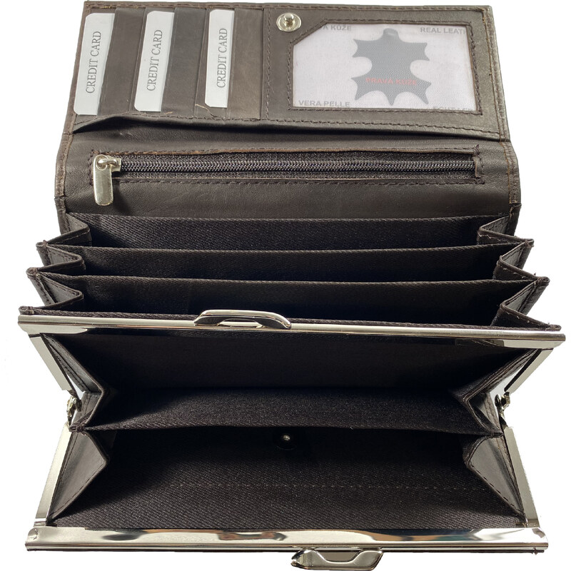 Loranzo Dámská kožená peněženka hnědá 442A