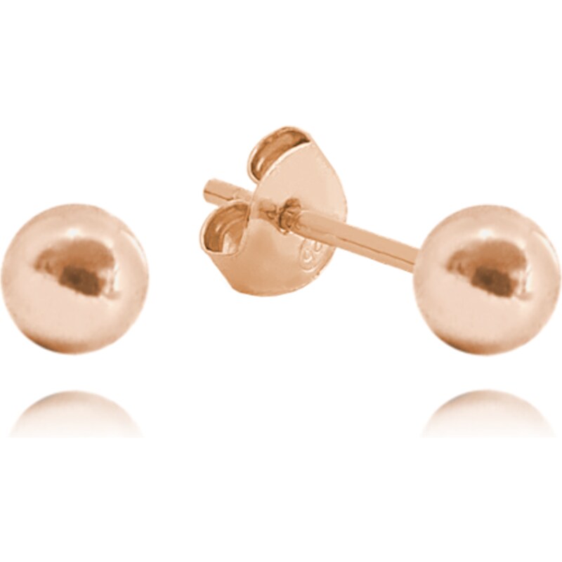MINET Rose gold stříbrné náušnice KULIČKY 5 mm JMAN0031RE05 72153523