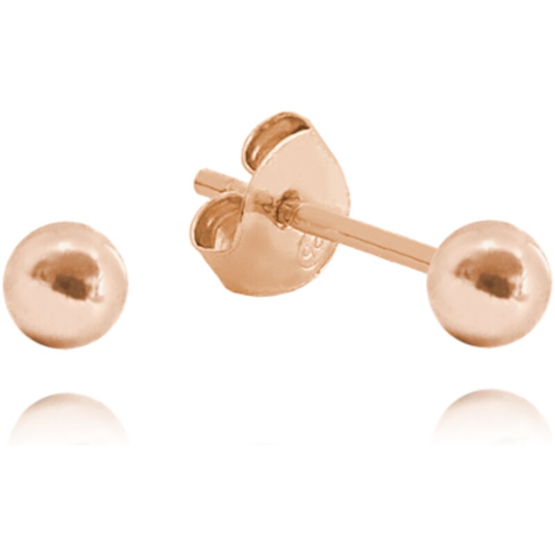 MINET Rose gold stříbrné náušnice KULIČKY MALÉ 3 mm JMAN0031RE03 72153522