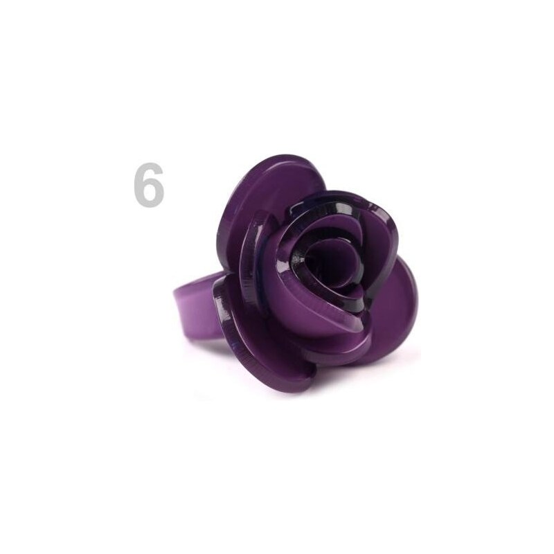Stoklasa Prsten plastový ROSE (1 ks) - 6 fialová purpura