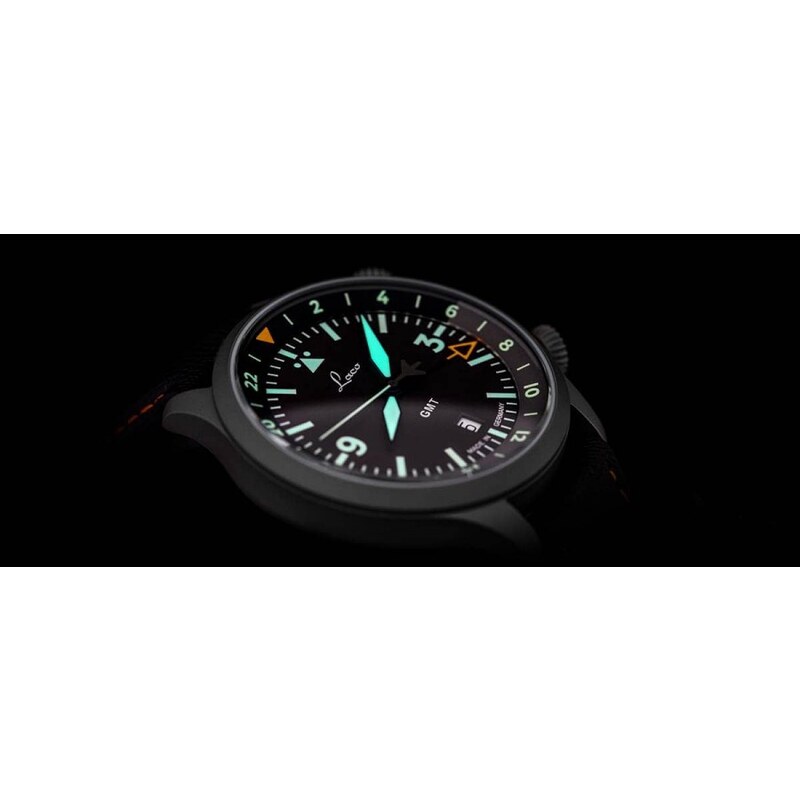 Laco Flieger Frankfurt GMT grau