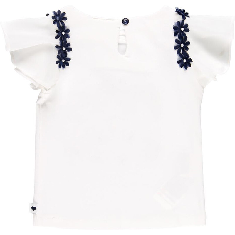 Boboli Dívčí bílé tričko s volánky Kamarádky