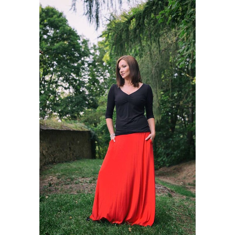 Zannia Dlouhá sukně - červená