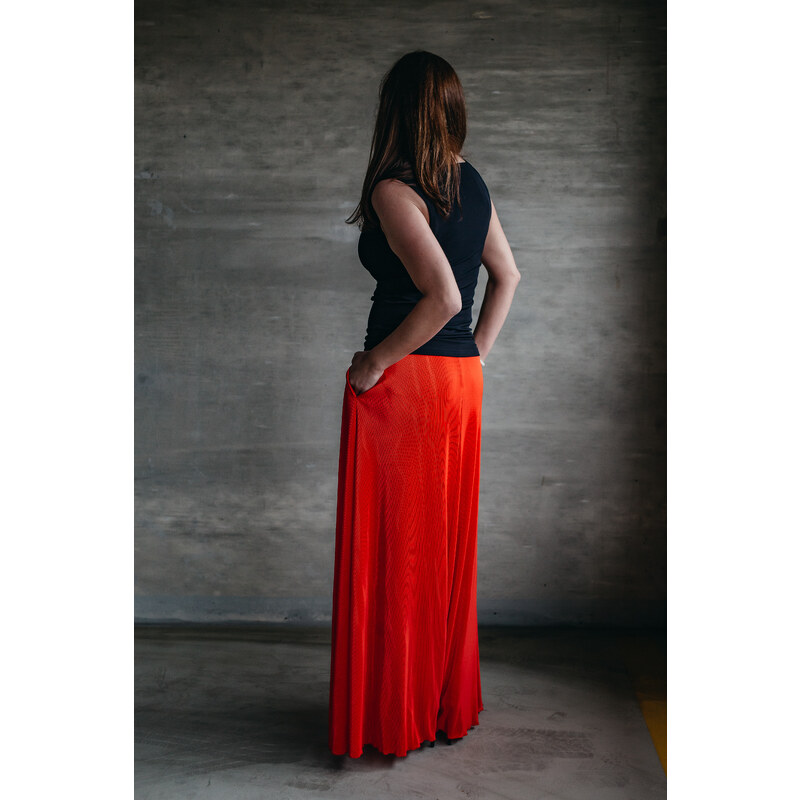 Zannia Dlouhá sukně - plisovaná červená