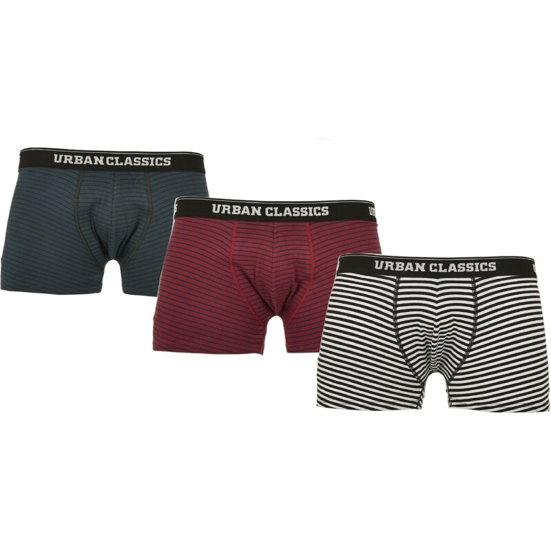Urban Classics Boxerky béžová / tmavě zelená / červená třešeň /