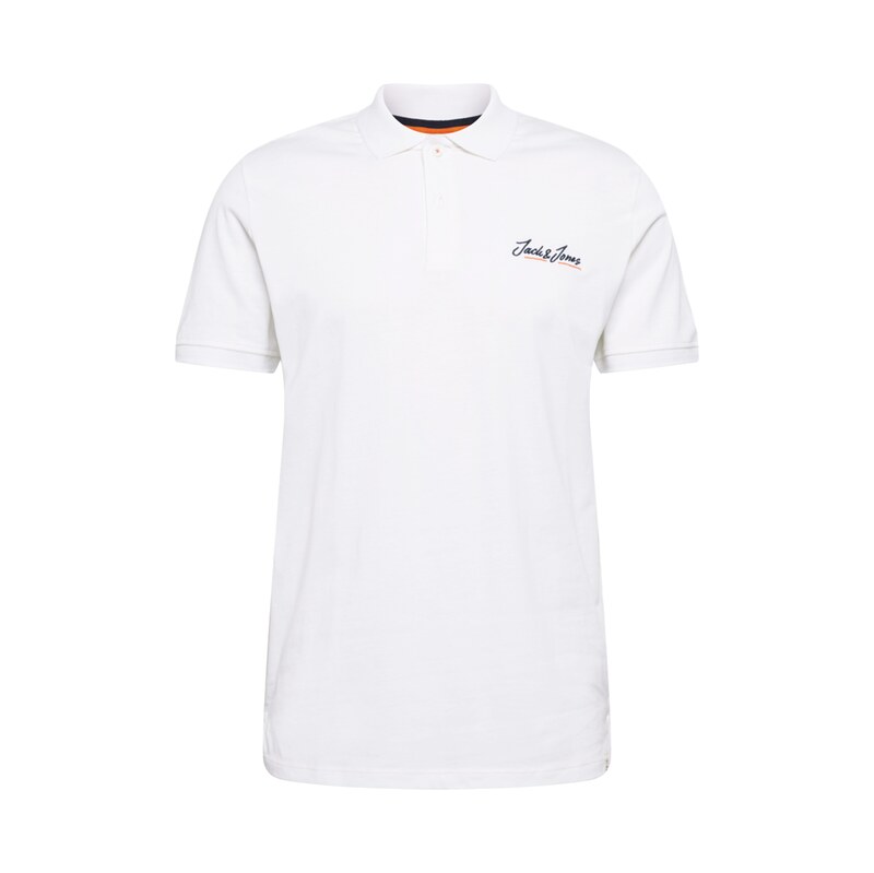 JACK & JONES Tričko JORTons noční modrá / tmavě oranžová / bílá