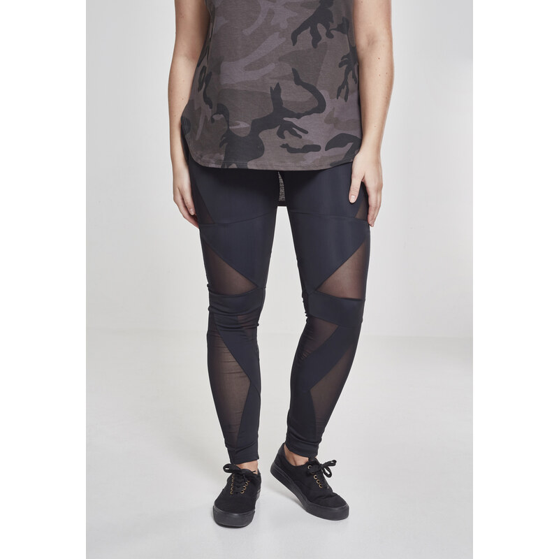 Urban Classics Dámské legíny Triangle Tech Mesh blk/blk