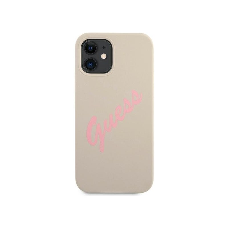 Ochranný kryt pro iPhone 12 mini - Guess, Vintage Silicone Gray