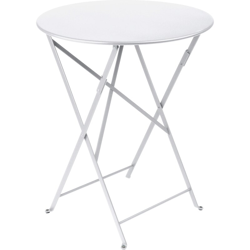 Bílý kovový skládací stůl Fermob Bistro+ Ø 60 cm