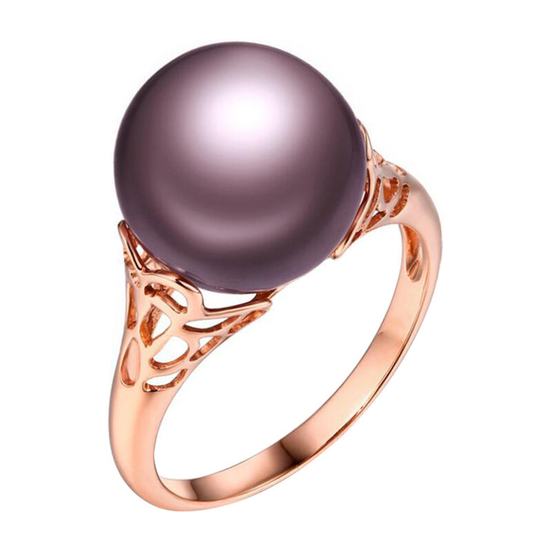 Eppi Zlatý prsten s fialovou perlou Maru