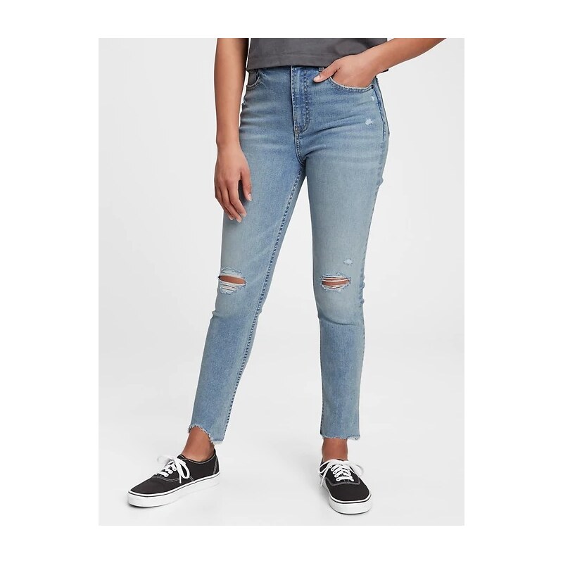 GAP Dětské džíny tw sky high sk lt wash 8 skinny - Holky